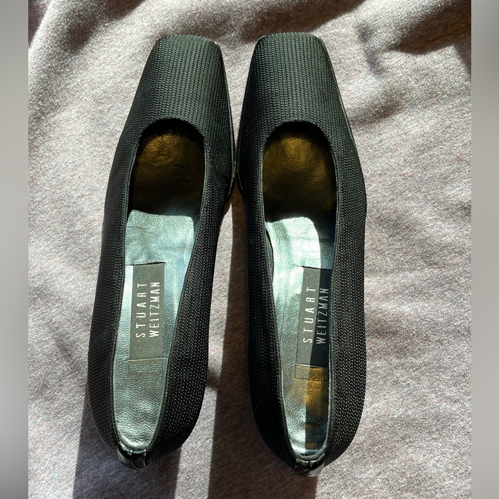 Stuart Weitzman  Vintage Black Textured Heels